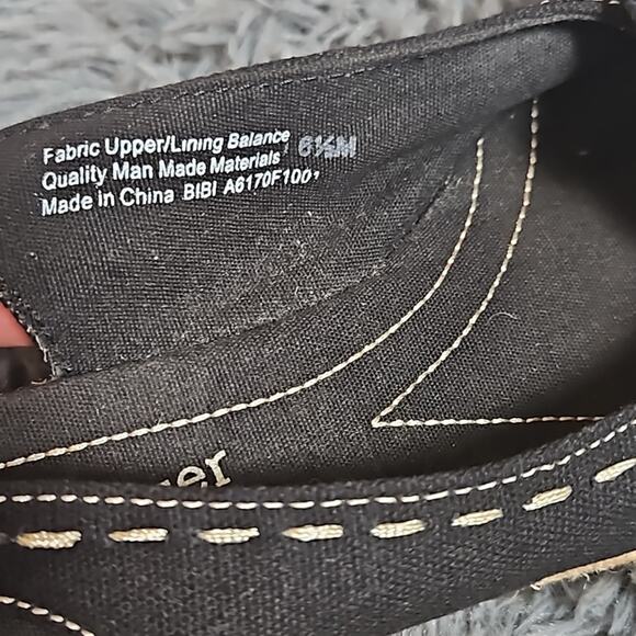 Naturalizer Black Off White Peep Toe Slingback Espadrille Wedge Sandals Sz 6 1/2 - Picture 11 of 11